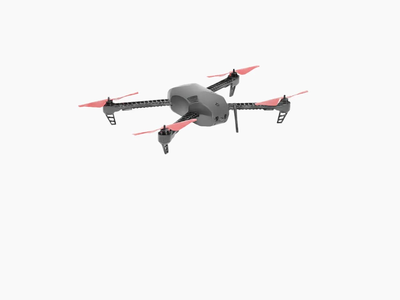 Render RTX di Isaac Sim dell’airframe del drone nella scena fisica, su NVIDIA GB10.