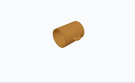 A parametric mug rendered in 3D from the3djin in a notebook cell